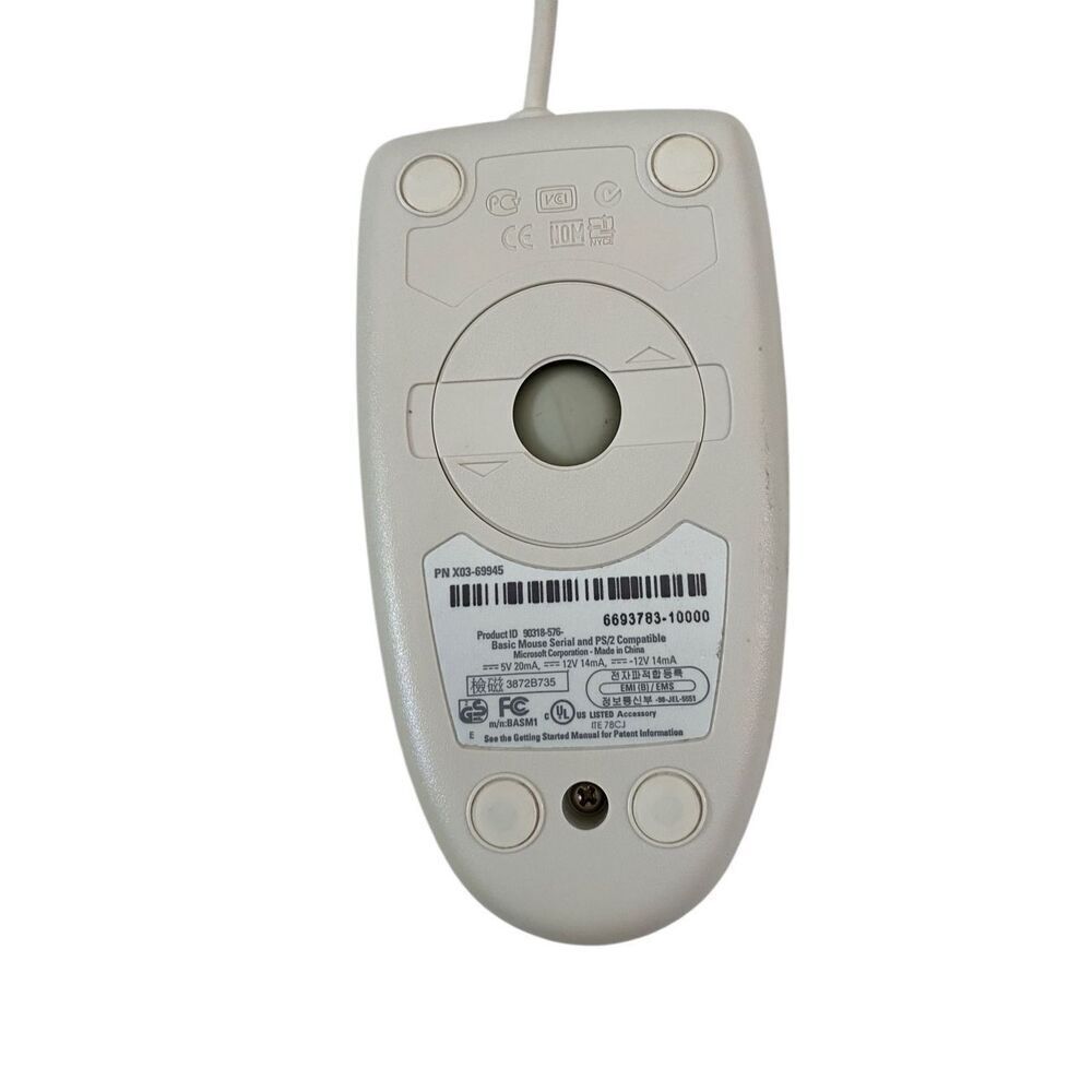 Microsoft Basm1 Ps2 Serial Compatible Mouse Untested Computer Accessories - Picture 2 of 10